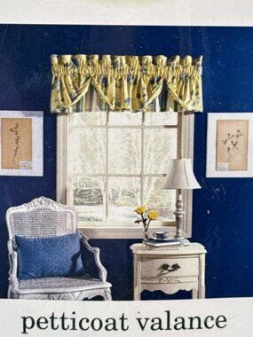 Waverly Wind Chime Lemon Petticoat Valance NWT Set of 2